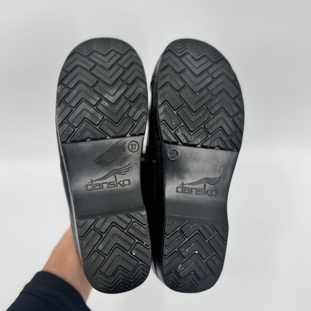 Dansko 37 Black Leather Clogs Nurse Occupation Comfort Shoes US 6.5-7 - Picture 7 of 12